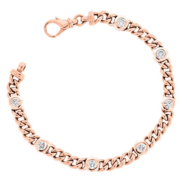 2.45 carats lunette sertie de diamants ronds bracelet à maillons femmes bijoux en or - HarryChadEnt.FR