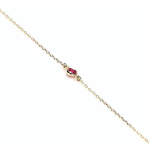 Bracelet serti lunette rubis 1.50 carats or jaune 14K - HarryChadEnt.FR