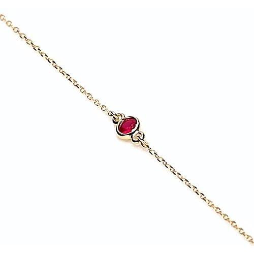 Bracelet serti lunette rubis 1.50 carats or jaune 14K - HarryChadEnt.FR