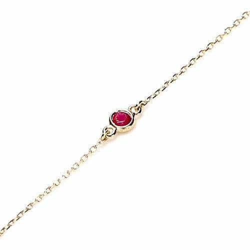 Bracelet serti lunette rubis 1.50 carats or jaune 14K - HarryChadEnt.FR