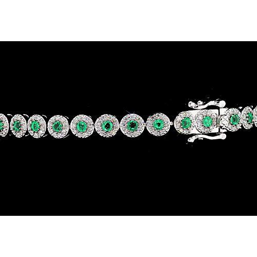Bracelet tennis diamant 12 carats serti griffes saphir vert - HarryChadEnt.FR