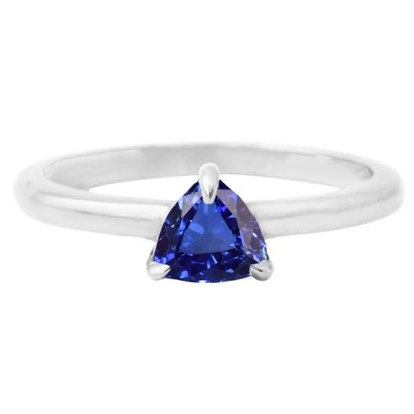 Ceylan Sapphire Solitaire Bague En Forme De Trillion 1 Carat Bijoux Or - HarryChadEnt.FR