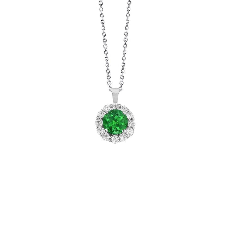 Collier Pendentif Émeraude Verte Et Diamant 4.65 Carats Or Blanc 14K - HarryChadEnt.FR