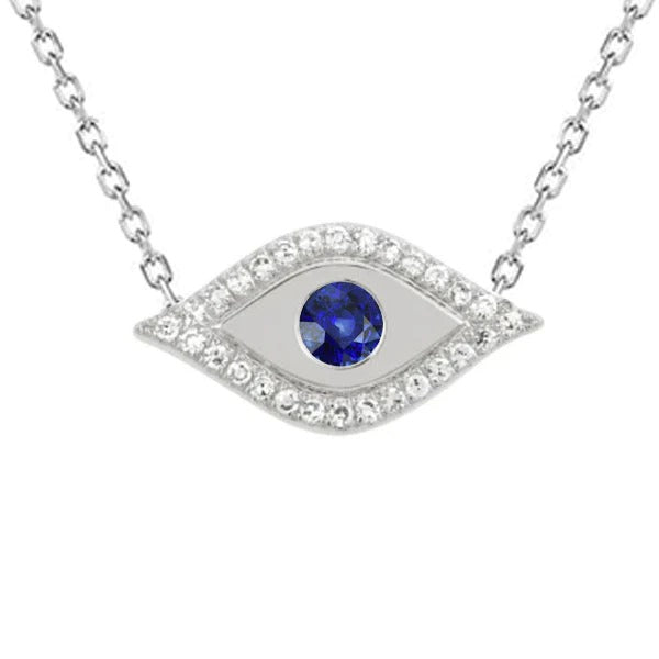 Collier Pendentif Halo Diamant Saphir de Ceylan Rond 2.75 quilates