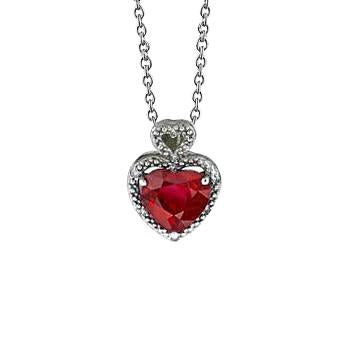 Collier Pendentif Rubis Rouge Et Diamants 5.35 Carats Or Blanc 14K - HarryChadEnt.FR