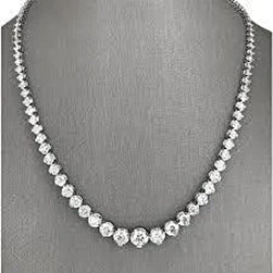 Collier or blanc diamant rond