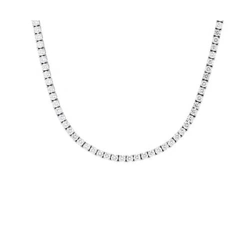 Collier pour femme en or blanc 14 carats avec diamants étincelants de taille ronde de 5.00 ct - HarryChadEnt.FR
