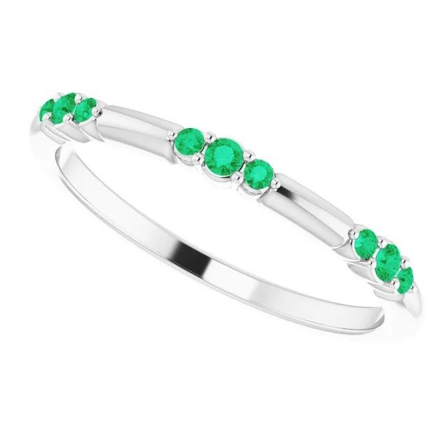 Columbian Green Emeralds 0.60 Carats Band Femme Bijoux - HarryChadEnt.FR