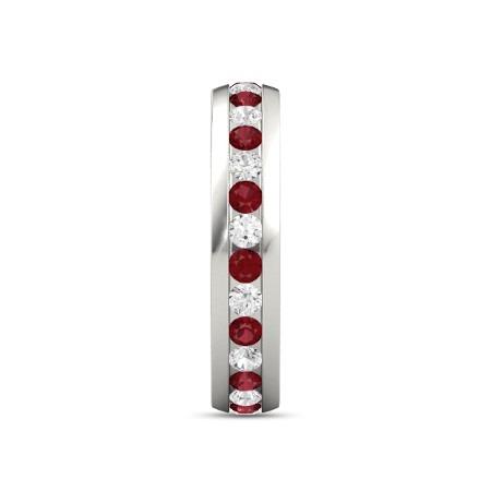 Diamant Rond Rubis Eternity Band 2.50 Carats Or Blanc 14K - HarryChadEnt.FR