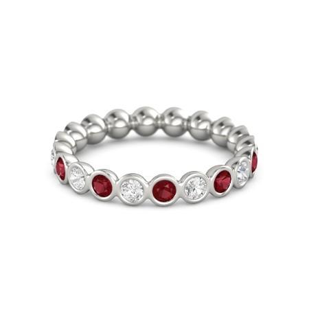 Diamond Eternity Band 1 carat birman rubis 14K bijoux en or blanc - HarryChadEnt.FR