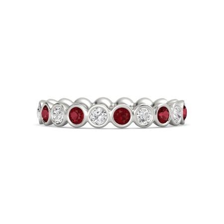 Diamond Eternity Band 1 carat birman rubis 14K bijoux en or blanc - HarryChadEnt.FR