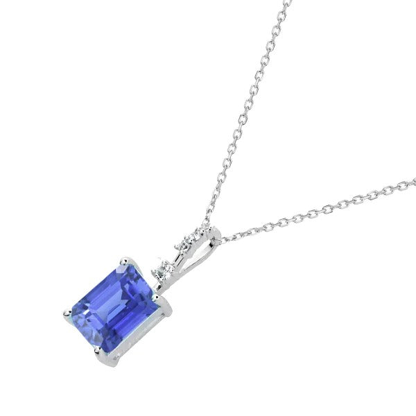Émeraude Ceylan Saphir & Diamant Pendentif Panier Ensemble 1.75 quilates