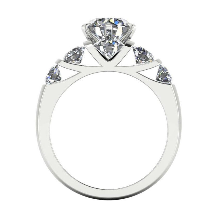Ensemble Bague de Fiançailles Diamant Rond 3.50 Carats Bijoux Or Blanc - HarryChadEnt.FR