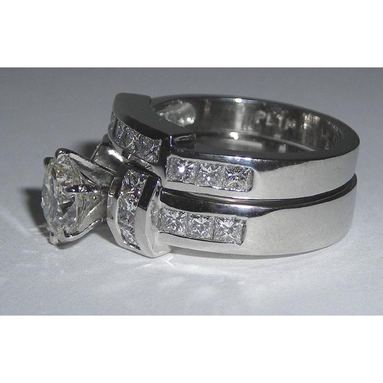 Ensemble de fiançailles princesse et diamant rond 6.61 carats - HarryChadEnt.FR