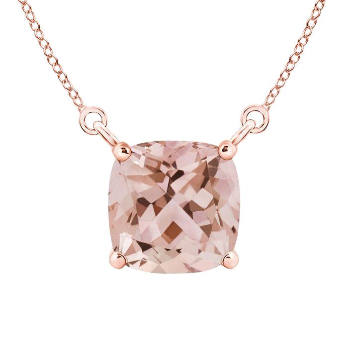 Ensemble de griffes en forme de coussin Morganite 12.50 Ct Pendentif Or Rose 14K - HarryChadEnt.FR