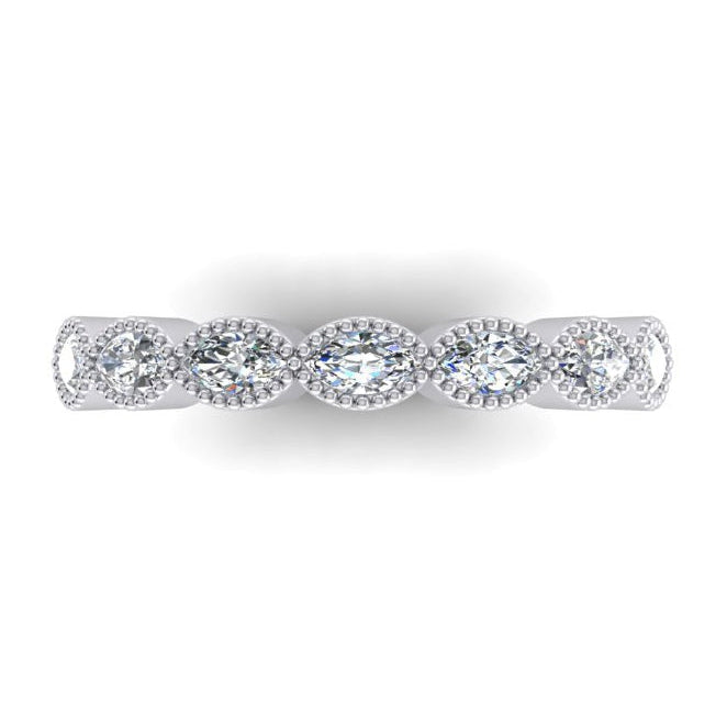 Femmes Bande d'éternité Avec Diamants Marquise