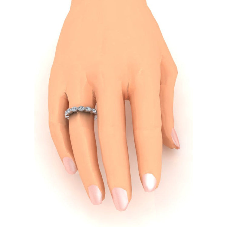 Femmes Bande d'éternité Avec Diamants Marquise