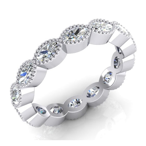 Femmes Bande d'éternité Avec Diamants Marquise
