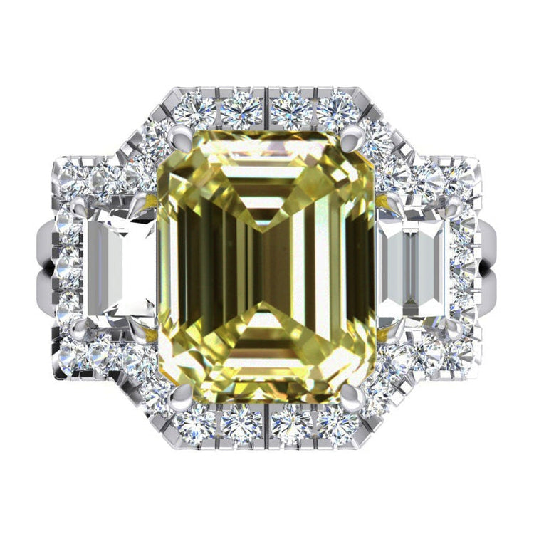 Grande Canari Jaune Bague Diamant Or Femme Bijoux