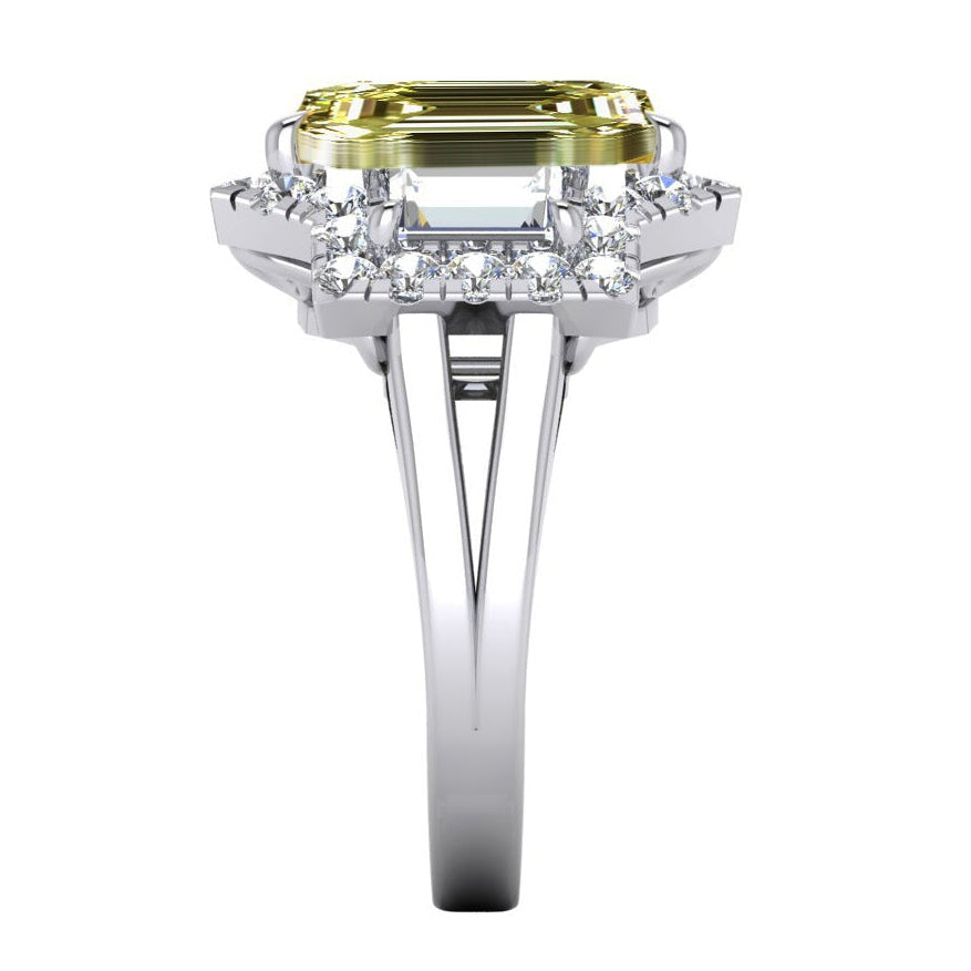 Grande Canari Jaune Bague Diamant Or Femme Bijoux