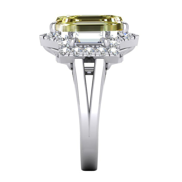 Grande Canari Jaune Bague Diamant Or Femme Bijoux