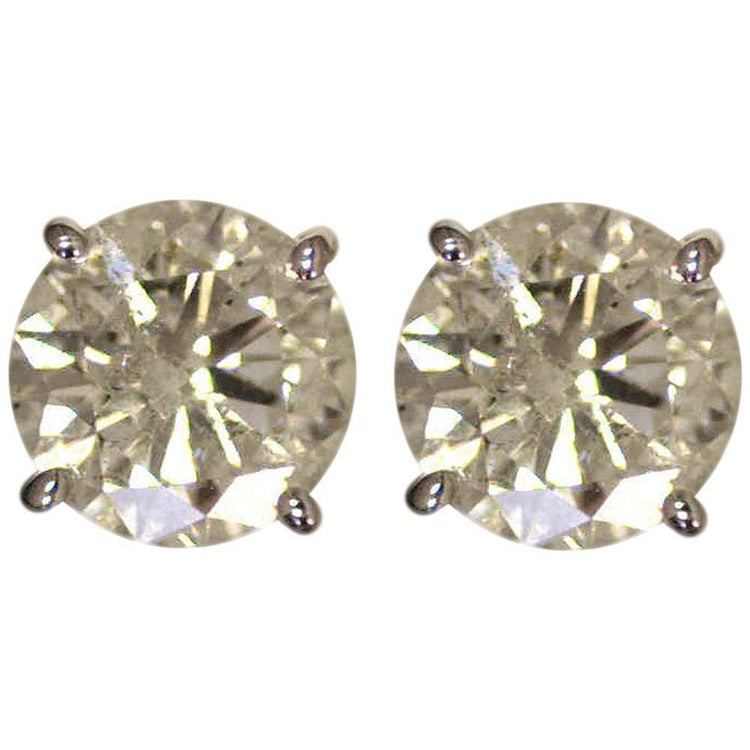Grosses Boucles D'Oreilles Diamants 6 Carats Or Blanc Neuf - HarryChadEnt.FR