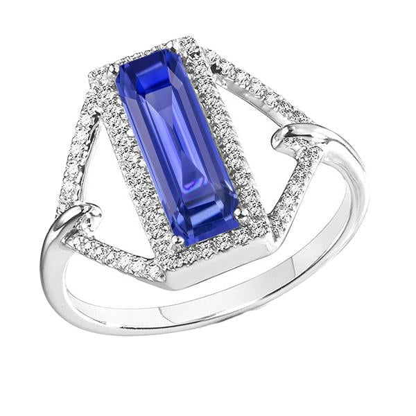 Halo Emerald Sapphire Ring 4.50 Carats Split Shank Diamond Jewelry - HarryChadEnt.FR