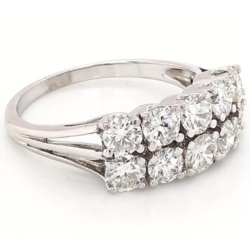 Jonc Anniversaire 4 Carats Double Rang Monture Anneau Or Blanc 14K - HarryChadEnt.FR