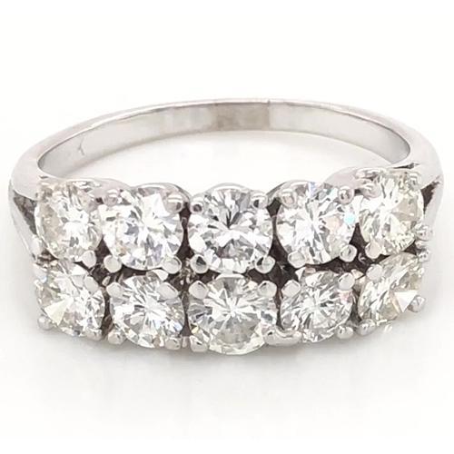 Jonc Anniversaire 4 Carats Double Rang Monture Anneau Or Blanc 14K - HarryChadEnt.FR