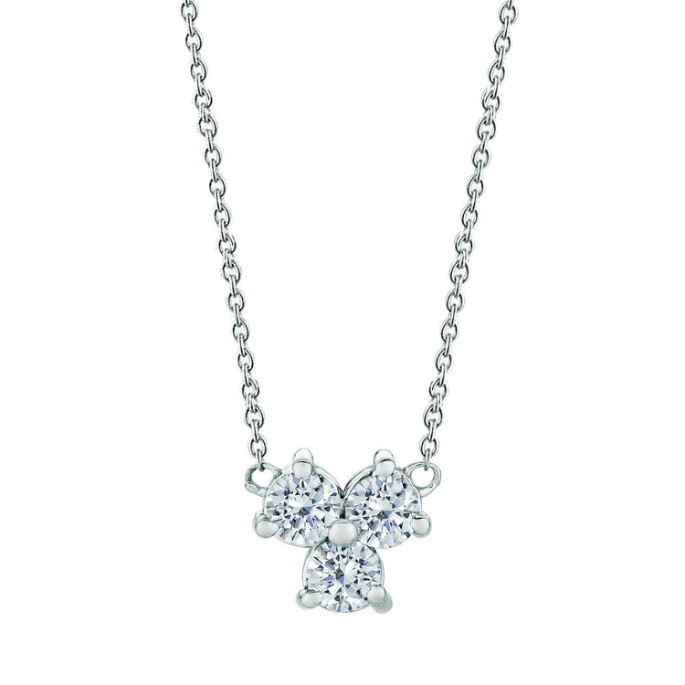 Pendentif Collier Diamant Trois Pierres 0.50 Carats Or Blanc 14K - HarryChadEnt.FR