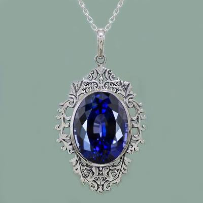 Pendentif Saphir Ovale 15 Carats - HarryChadEnt.FR