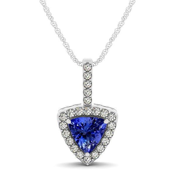 Pendentif Tanzanite En Or Blanc 14K 2.70 Ct Avec Diamants Avec Chaîne - HarryChadEnt.FR