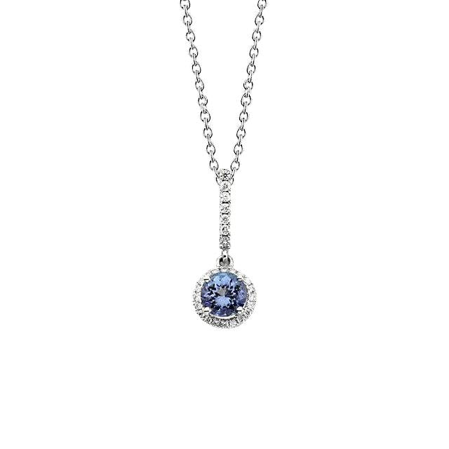Pendentif Véritable Saphir Bleu Sri Lanka Et Diamant 2 Carats - HarryChadEnt.FR