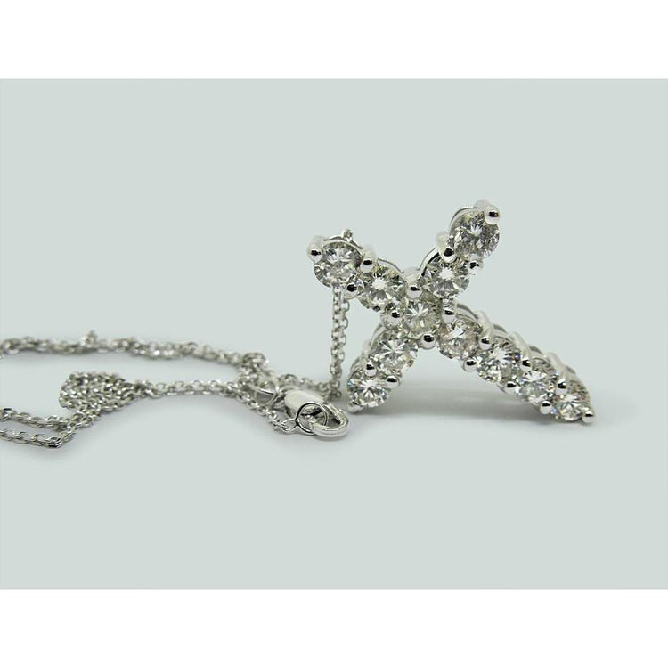 Pendentif collier croix diamant taille ronde 2.75 ct - HarryChadEnt.FR