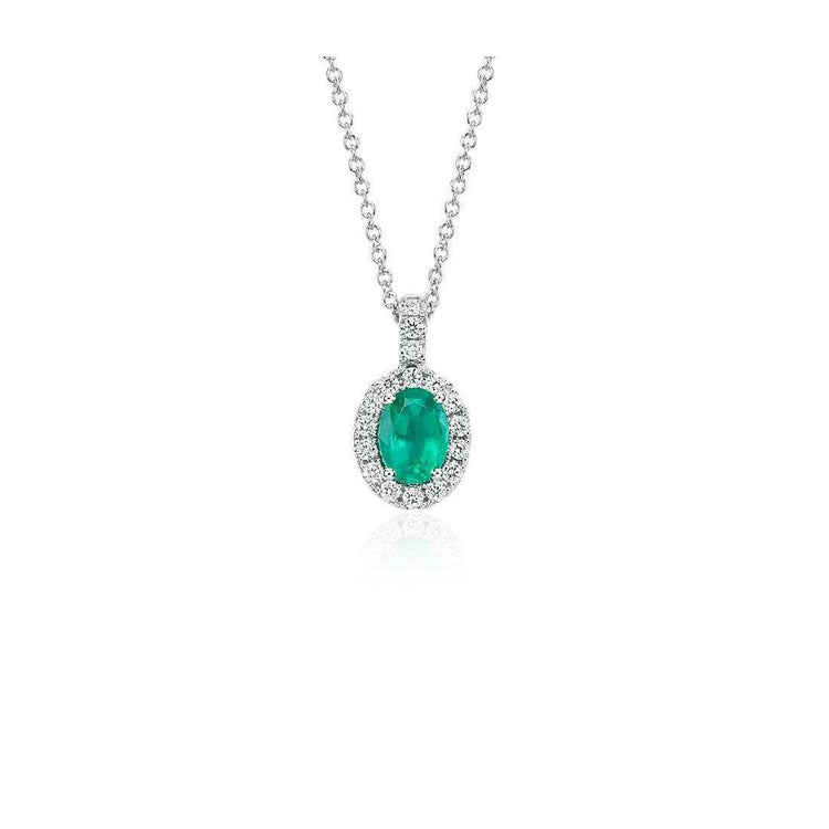 Pendentif Pierres Précieuses Émeraude Verte & Diamant Avec Chaîne 6.50 Carats - HarryChadEnt.FR