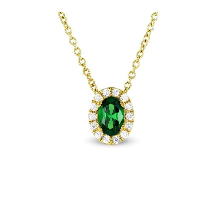 Pendentif en pierre précieuse émeraude verte avec diamants 3.60 Ct YG 14K - HarryChadEnt.FR