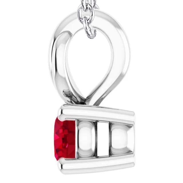 Pendentif rubis rond à quatre griffes 1 carat - HarryChadEnt.FR