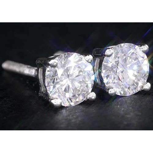 Puces Diamant 2 Carats Or Blanc - HarryChadEnt.FR