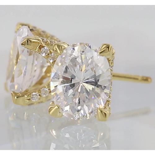 Puces Diamant Ovales Or Jaune 2 Carats - HarryChadEnt.FR