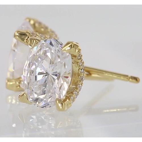 Puces Diamant Ovales Or Jaune 2 Carats - HarryChadEnt.FR