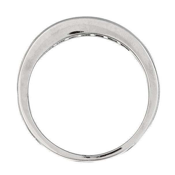 Réglage du canal 0.90 Ct. Bague diamant taille princesse et saphir WG 14K - HarryChadEnt.FR