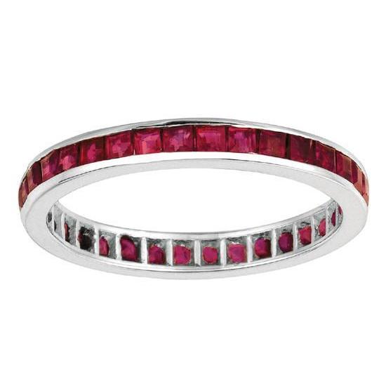 Réglage du canal 1.60 Ct. Bague Rubis Éternité Taille Princesse Or 14K - HarryChadEnt.FR