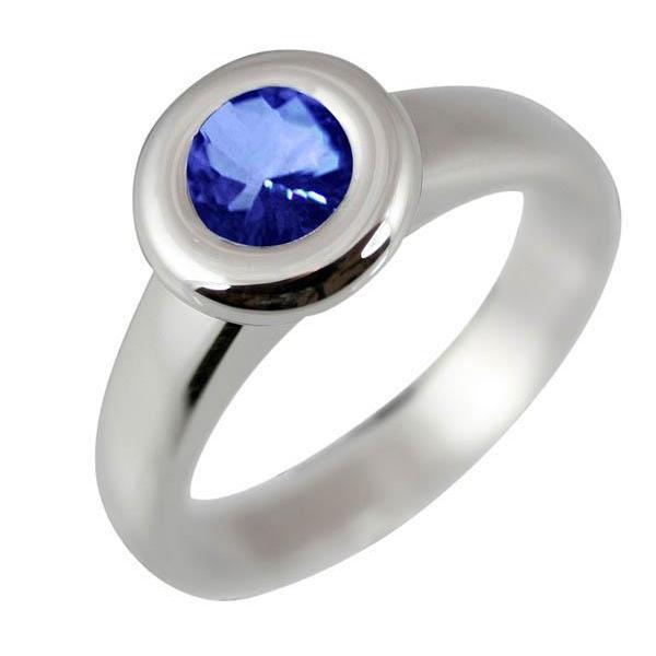Solitaire Ceylan Saphir Rond 1 Ct. Bague Bijoux En Or - HarryChadEnt.FR