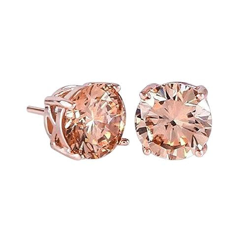 Boucles d'oreilles Solitaire Morganite 16.50 Ct pour dames en or rose 14K - HarryChadEnt.FR