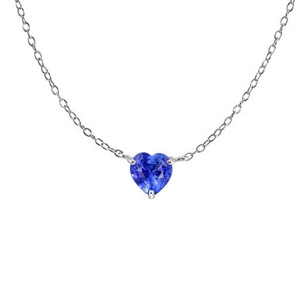 Solitaire Pendentif Coeur Pierre Précieuse Collier Prong Set Bijoux 1 quilates