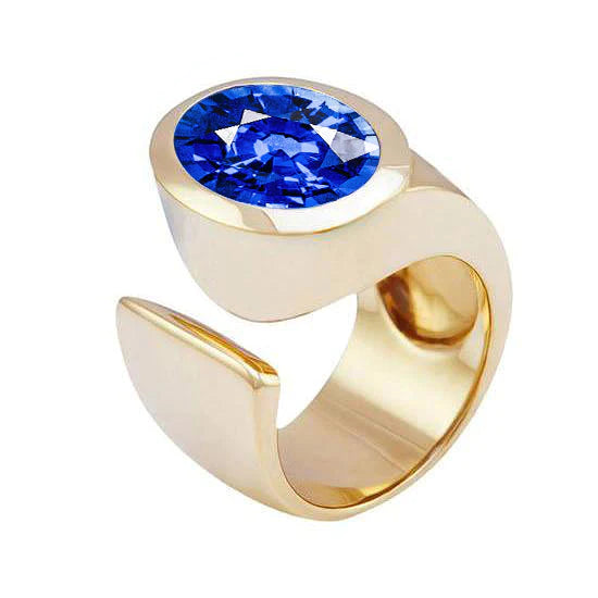 Solitaire Saphir de Ceylan Bague pour homme 2 ct Anniversaire de mariage Bijoux
