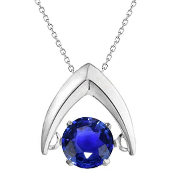 Solitaire V Pendentif Pierre Gemme Ronde Or Femme Bijoux 2 quilates