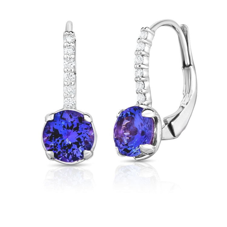 Tanzanite avec diamants 4.50 ct. Boucle D'Oreille Pendantes Or Blanc - HarryChadEnt.FR
