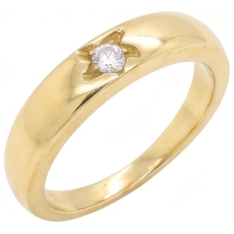 0.50 Carats Bague Solitaire Gypsy Naturel Diamant Naturels Extraits des Mines ( et non cultivés en laboratoire ) Or Jaune 14K