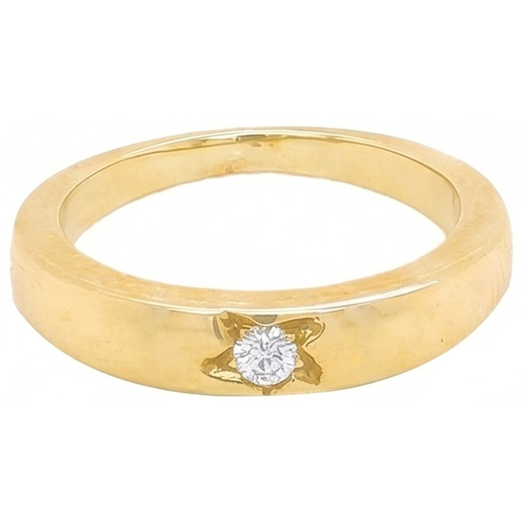 0.50 Carats Bague Solitaire Gypsy Naturel Diamant Naturels Extraits des Mines ( et non cultivés en laboratoire ) Or Jaune 14K